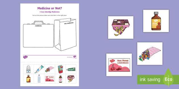 Medicine or Not Worksheet (teacher made) - Twinkl