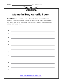 memorial day letter worksheet