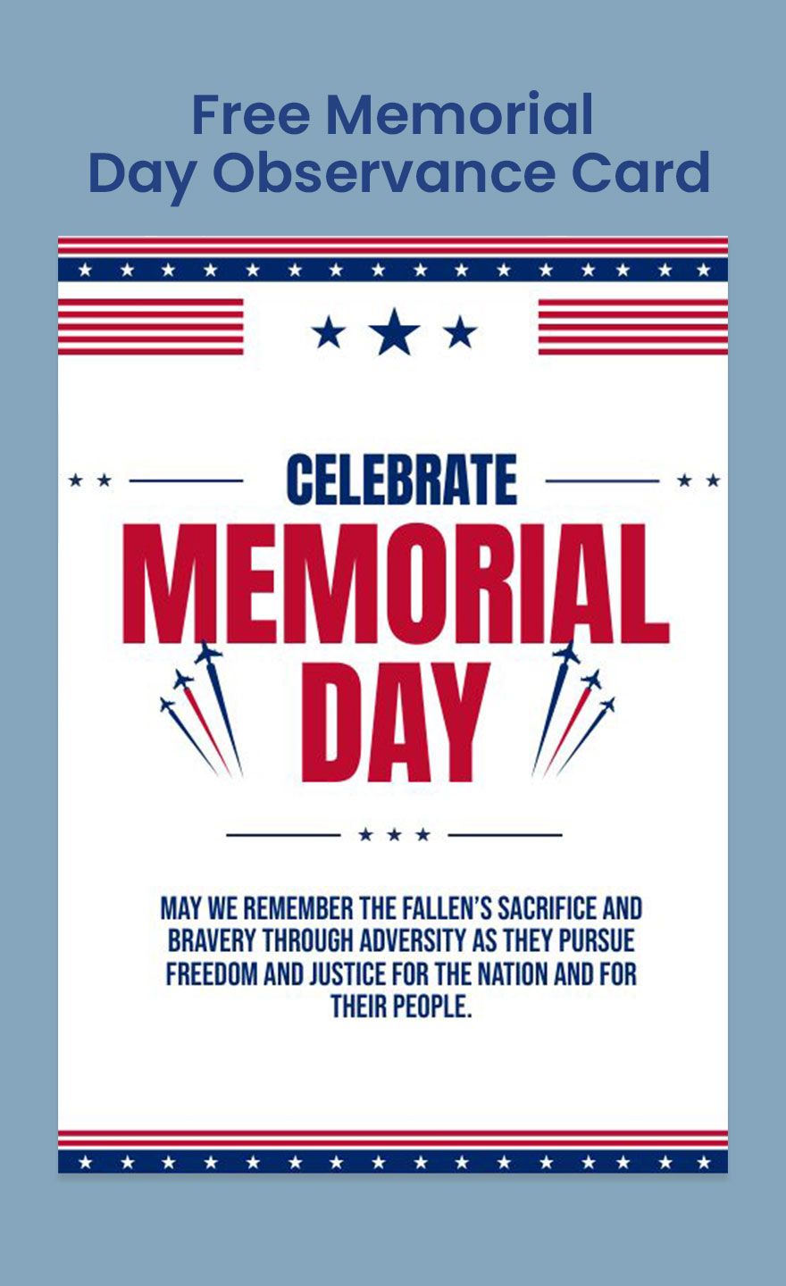 Memorial Day Observance Card in EPS, Illustrator, JPEG, PSD, PNG ...