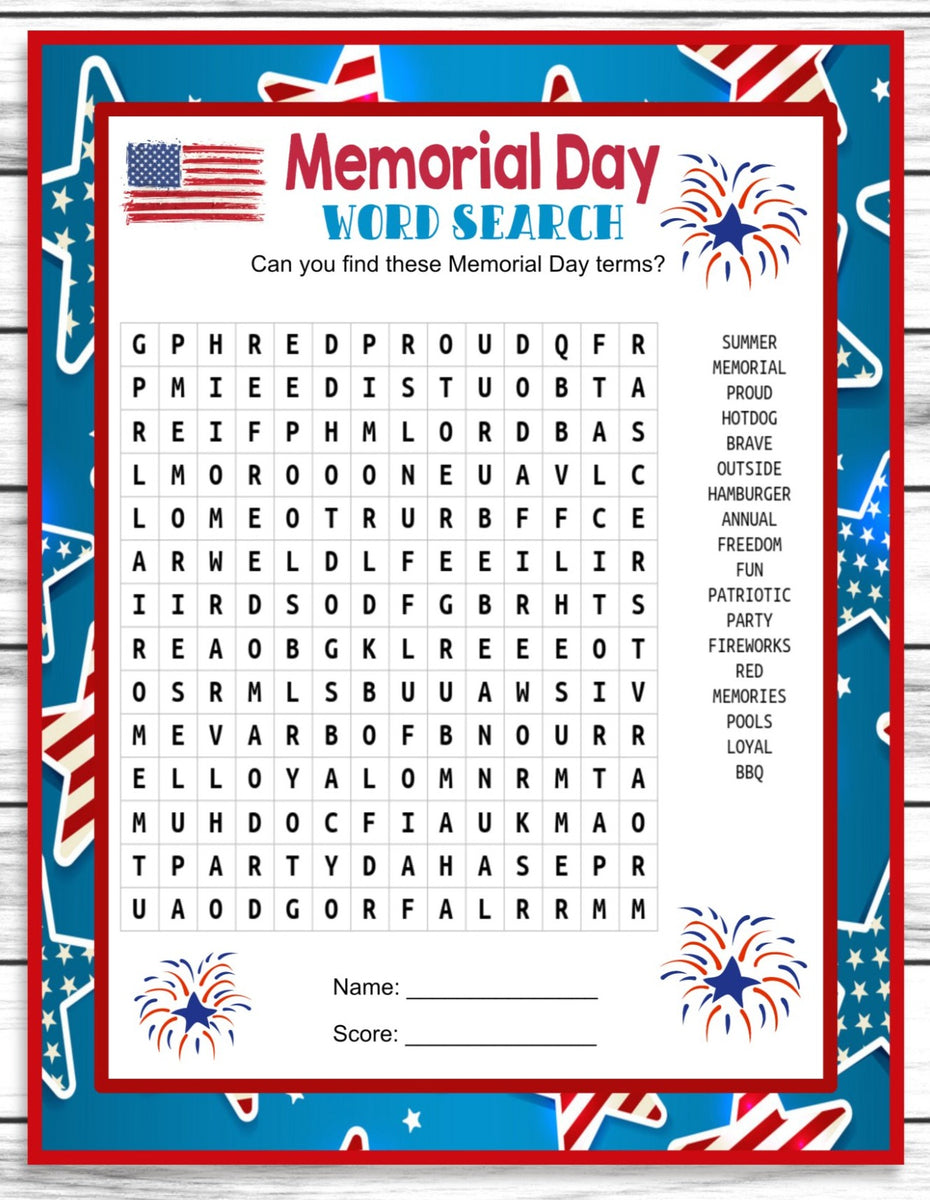 Memorial Day Printable Puzzles Two Page Activity Set Word Memorial Day Printable Puzzles Two Page Activity Set Word