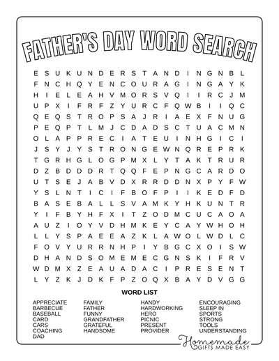 memorial day word search hard