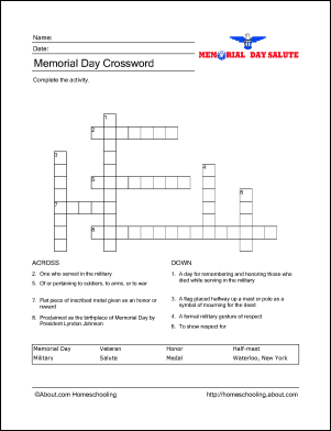 memorial day word search worksheet
