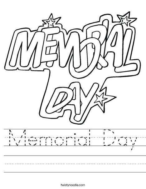 Memorial Day Worksheet - Twisty Noodle