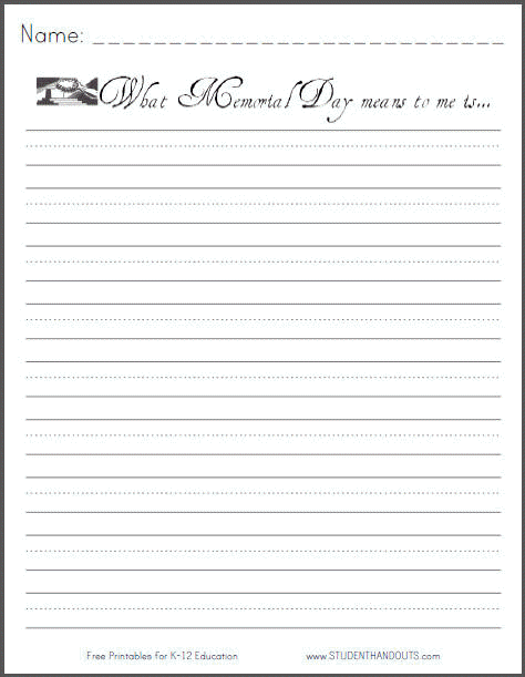memorial day worksheet grade 3