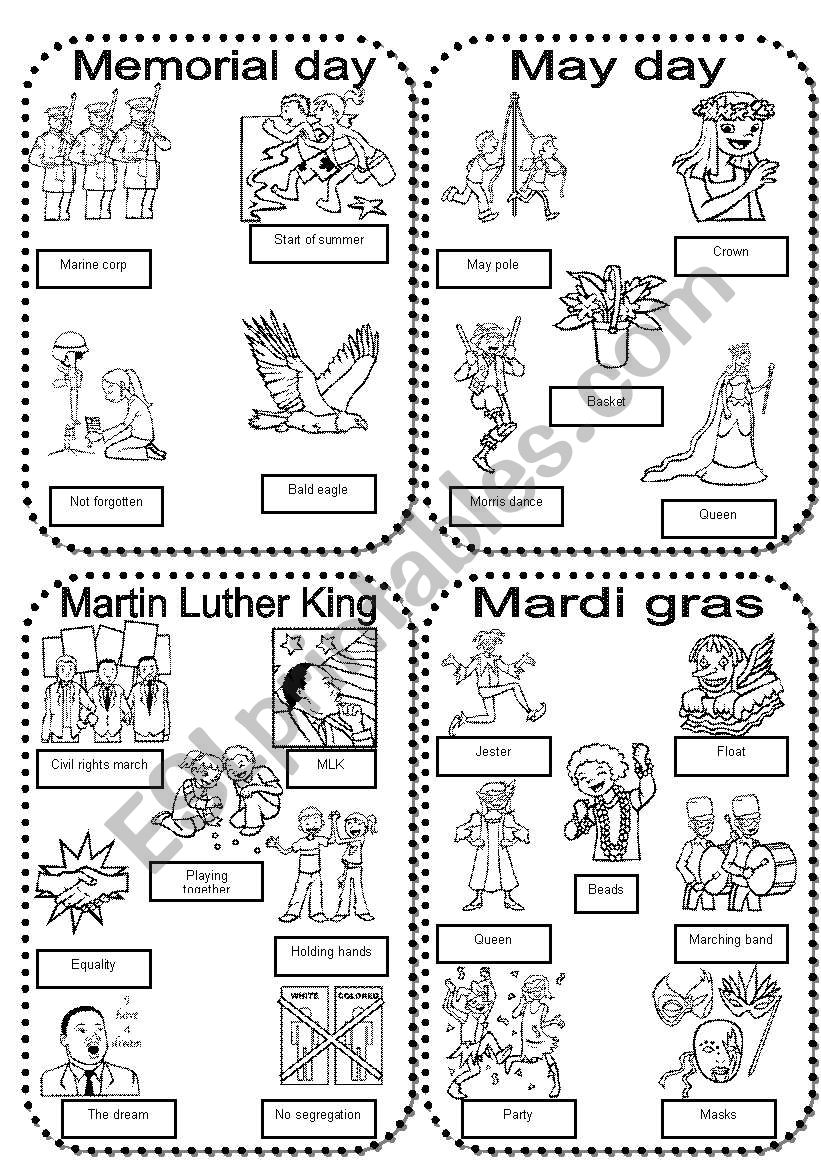 Celebrations #3 Memorial day-May day-MLK-Mardi gras - ESL ...