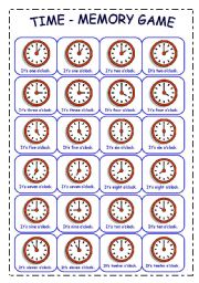 Memory games worksheets