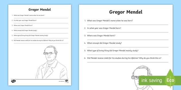 Fifth Grade Gregor Mendel Quick Quiz - Grade 5, Fifth Grade ...