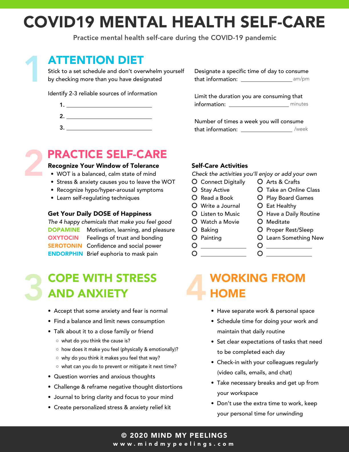 mental health wellness worksheet