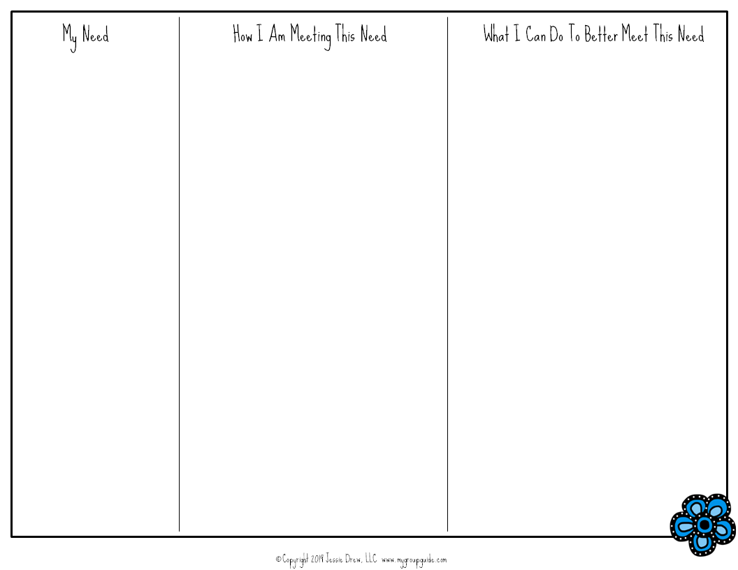 mental health worksheet printable