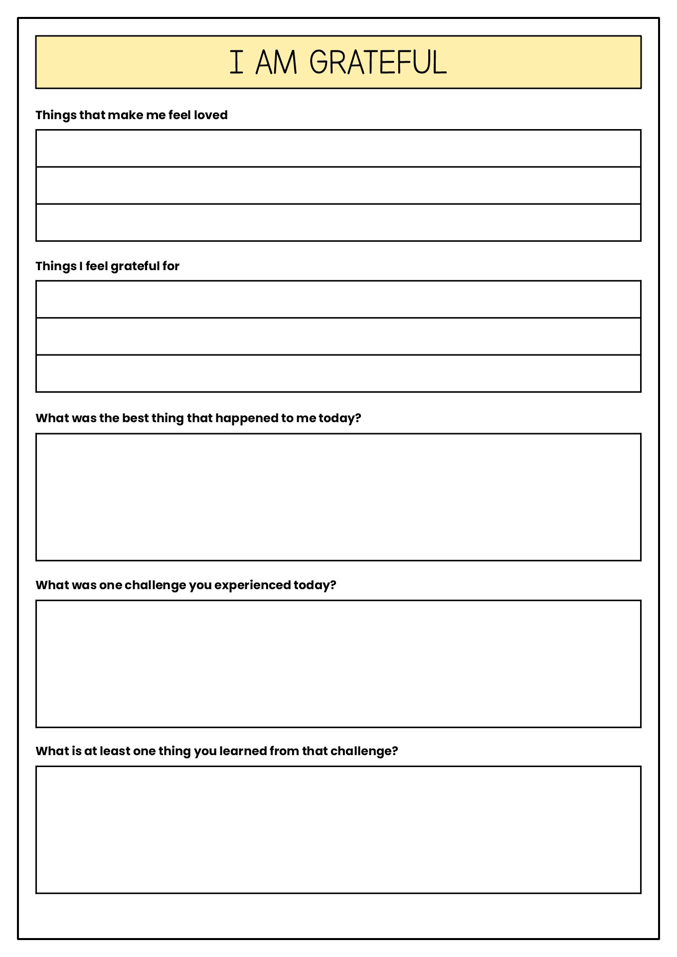 mental health worksheet printable