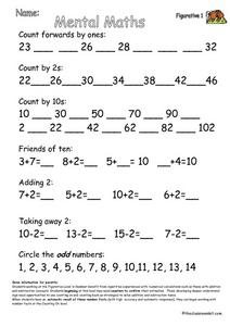 Early Mental Math: Practice Worksheet for 1st - 2nd Grade | Lesson ...