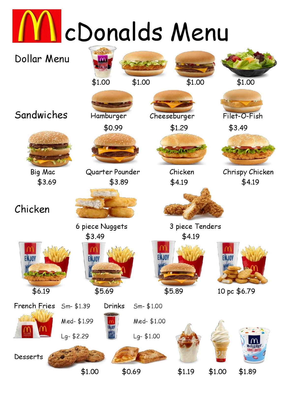 Empowered By THEM: Fast Food Worksheet 1