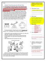 mercantilism worksheet