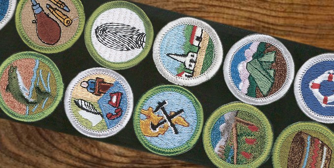 Merit badge emblems get supersized