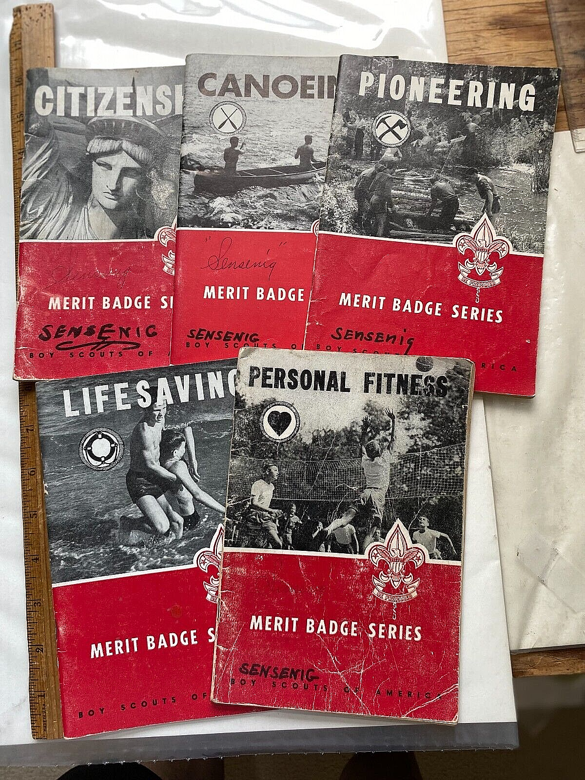 4-1950s, 1-1960 Boy Scout Merit Badge Pamphlets. Fitness ...