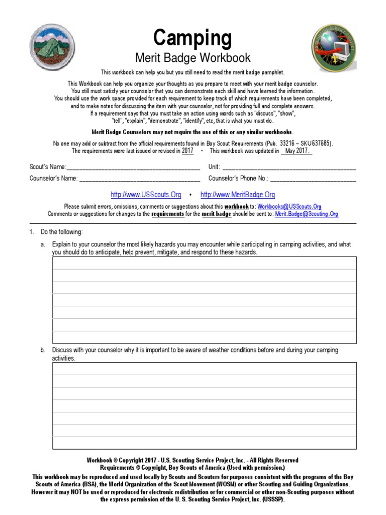 Camping | PDF | Boy Scouts Of America | Meal