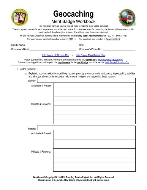 merit badge workbooks
