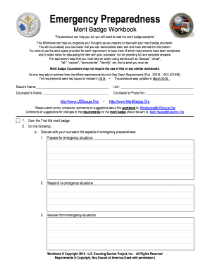 Scouting Service Project Emergency Preparedness Merit Badge ...