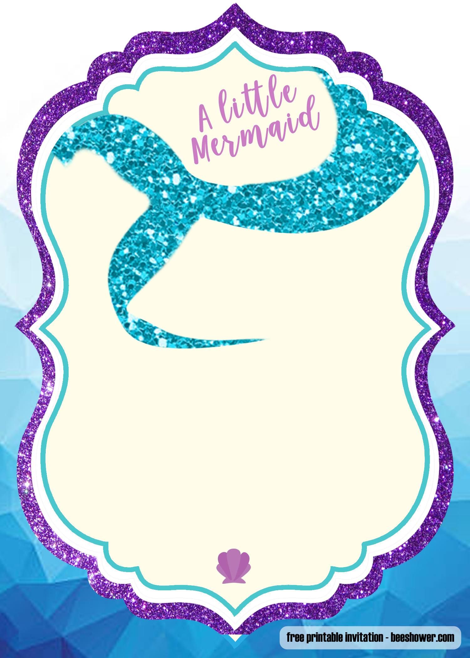 FREE Printable Mermaid Baby Shower Invitation Templates - Worksheets Library free-printable-mermaid-baby-shower-invitation-templates-worksheets-library