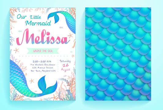 Mermaid Invitation Template Images - Browse 1,875 Stock Photos ...
