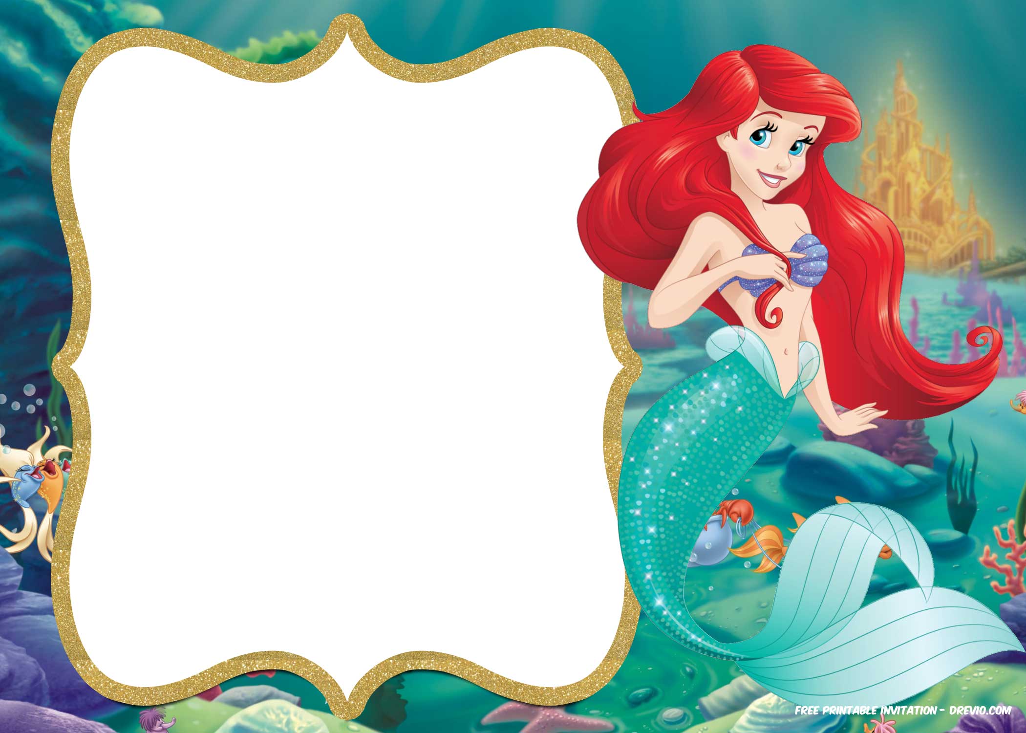 Browse FREE Invitation Template About Ariel The Little Mermaid ...