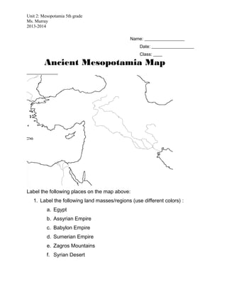 Ancient mesopotamia map_worksheet | PDF