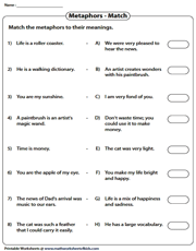 Metaphor Worksheets
