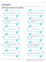 Metaphor Worksheets