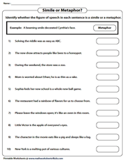 Metaphor Worksheets