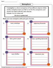 Metaphor Worksheets
