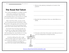 Metaphor Worksheets