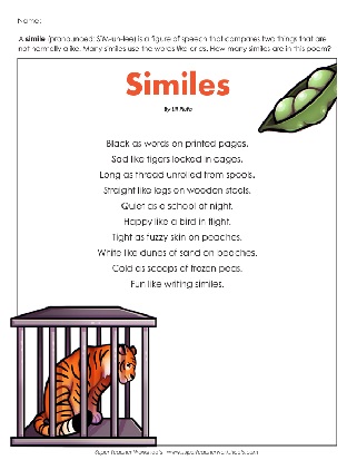 Simile and Metaphor Worksheets