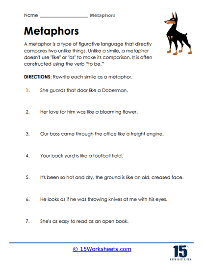 Metaphors Worksheets - 15 Worksheets Library