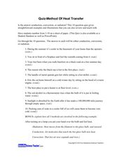 methods of heat transfer worksheet