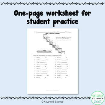 metric conversion worksheet with answers chemistry
