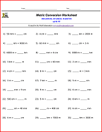 Metric Conversion Practice Worksheets