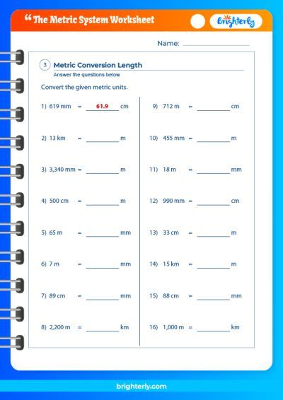 FREE Printable Metric System Worksheets [PDFs] Brighterly.com