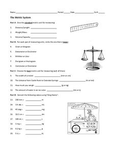 metric worksheet for 3rd grade