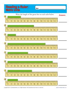 Reading a Ruler | Metric Measurement Worksheets
