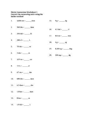 metrics worksheet answers