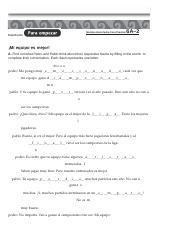 mi equipo es mejor worksheet answers