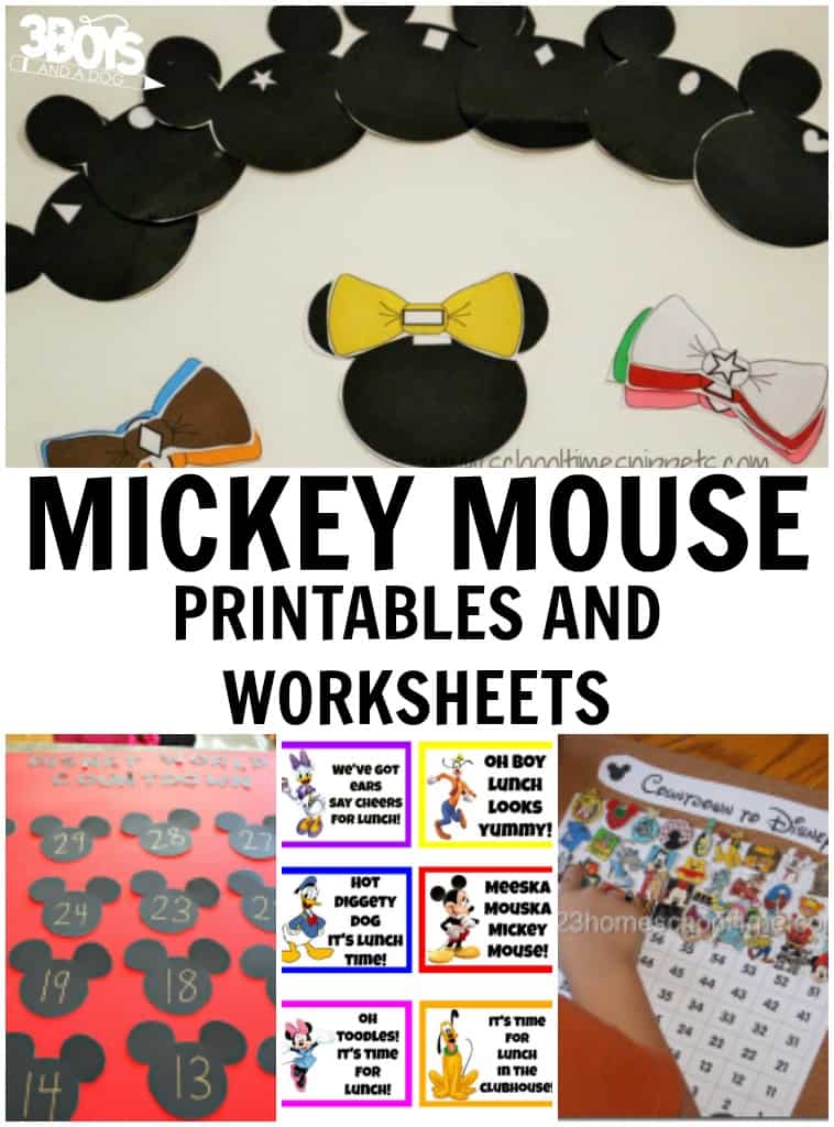 Mickey Mouse Printables and Worksheets - 3 Boys and a Dog