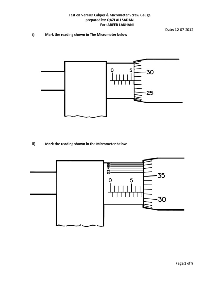 Free micrometer worksheet, Download Free micrometer worksheet png