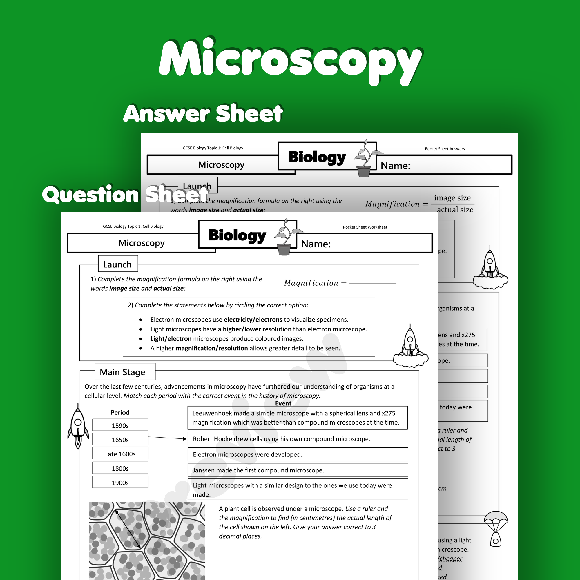 microscope magnification worksheet