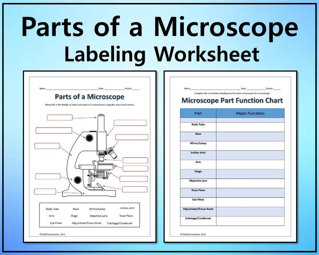microscope parts worksheet