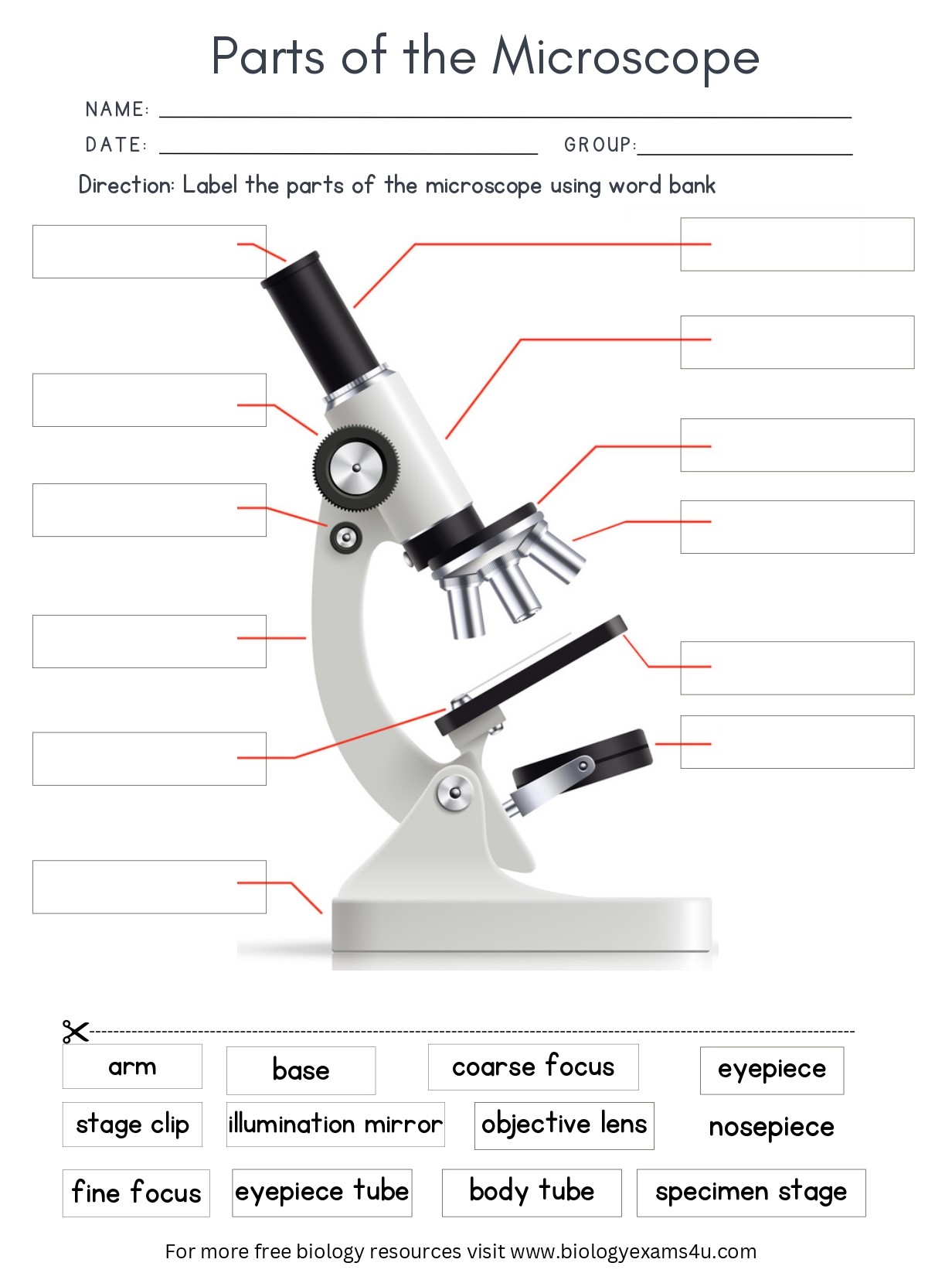 Free Microscope Parts Worksheet Download Free Microscope Parts 