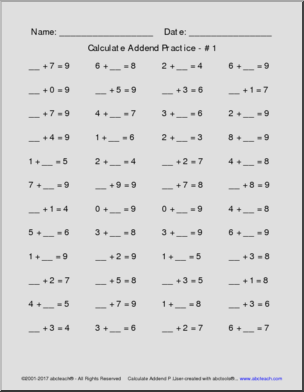 middle math worksheet