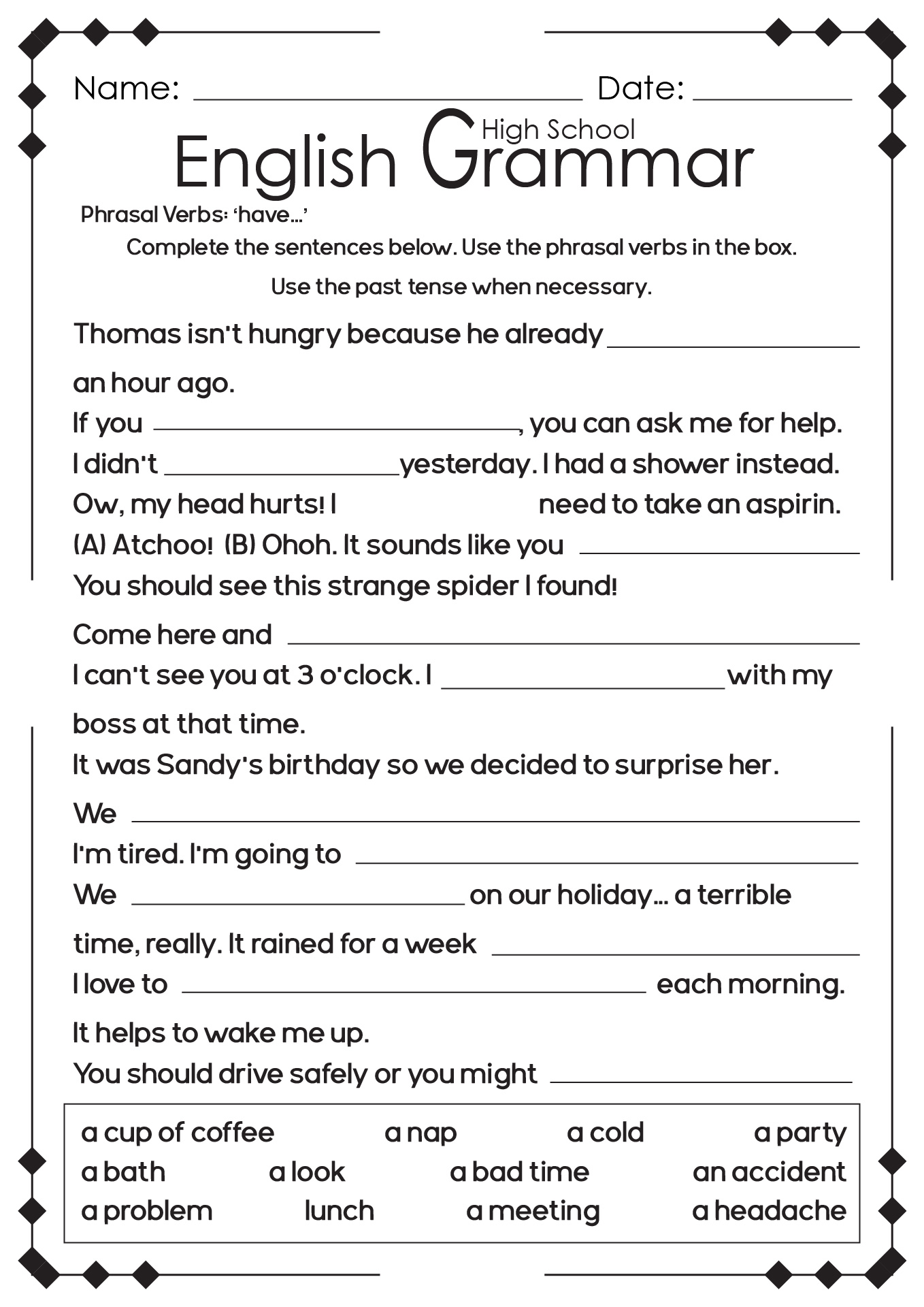 13 High School English Language Arts Worksheets Free PDF at