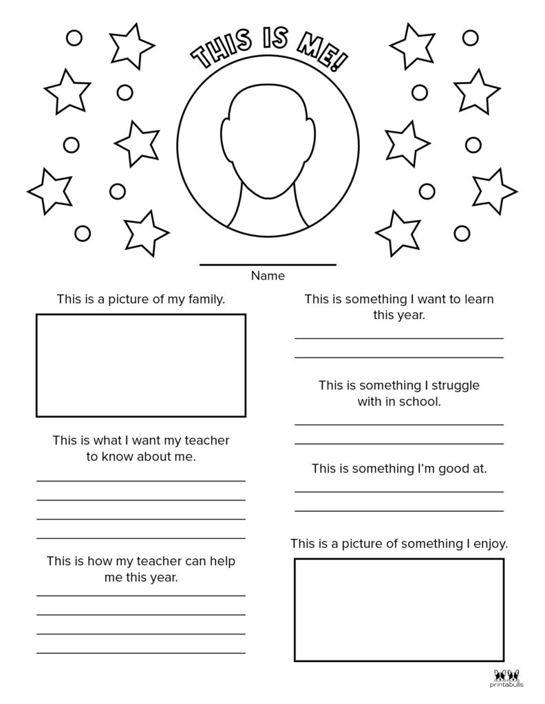 All About Me Printable Worksheets - 50 FREE Printables | Printabulls