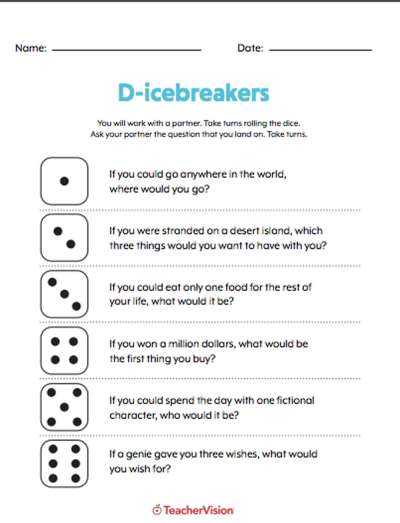 Best Icebreakers | First Day of School Icebreakers - TeacherVision